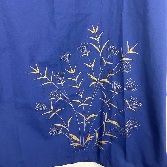 Vintage 60s The Bagshaws St. Lucia Blue Wrap Maxi Skirt Floral Cotton MCM Sz M - Picture 6 of 8